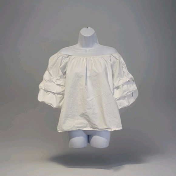 Vivid Importers of NY Tops - Vivid Importers of NY Women's Off Shoulder Blouse Stacked Bell Sleeve Small